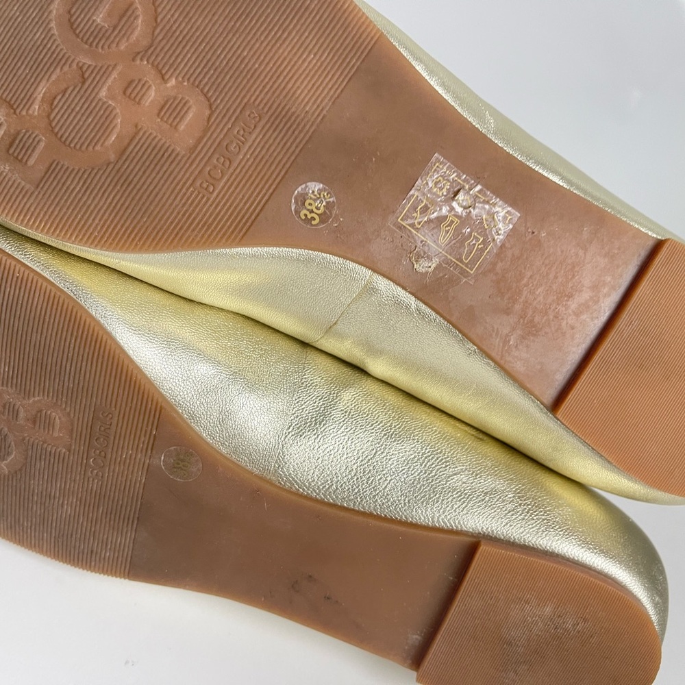 BCBGirls Metallic Gold ballet flats size 8 - Picture 3 of 5